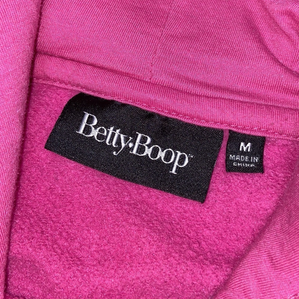 Betty Boop Angel Wings Hoodie Women's Medium Graphic Pullover Y2K Pink - Picture 5 of 9